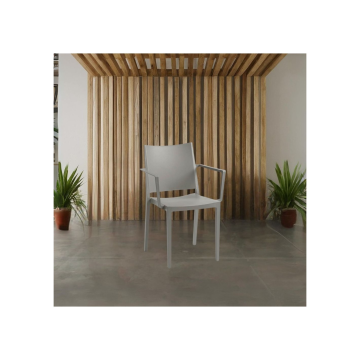Fauteuil en polypropylène gris pour l'intérieur et l'extérieur - Mosk