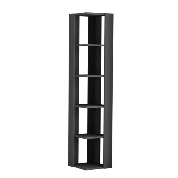 Bibliothèque d'angle à 5 étagères Nati anthracite