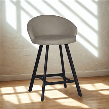 TABOURET SAKI GRIS TOURTERELLE ET PIEDS NOIRS 4 PCS X CTN