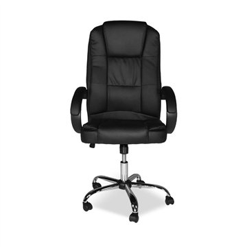Fauteuil présidentiel ergonomique Millard en simili cuir et base chromée