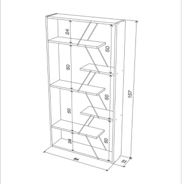 Bibliothèque Tars blanc 84x24x157H RF1603242