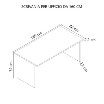 Bureau 160x80 cm béton et frêne blanc - Leski