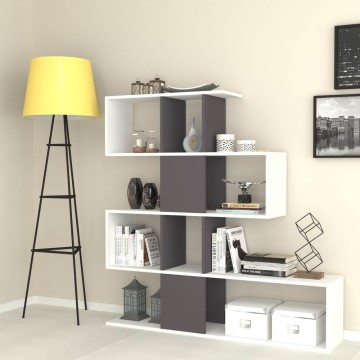 Bibliothèque double face Aktif 145x145x29 cm. fonte blanche