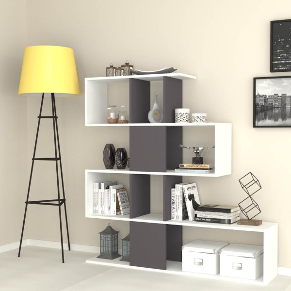 Bibliothèque double face Aktif 145x145x29 cm. fonte blanche Bibliothèque double face Aktif 145x145x29 cm. fonte blanche