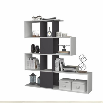 Bibliothèque double face Aktif 145x145x29 cm. fonte blanche