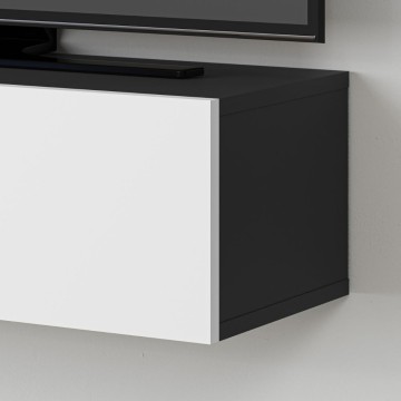 Meuble TV à abattant Francy anthracite blanc