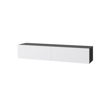 Meuble TV à abattant Francy anthracite blanc