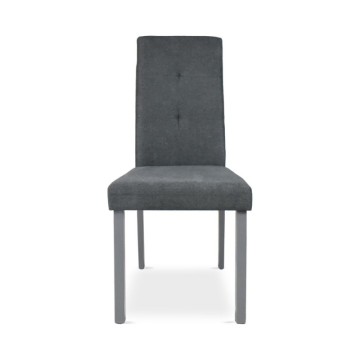 Chaise Eric en bois et tissu gris - Toscohome