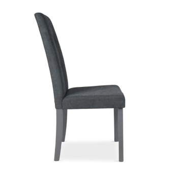 Chaise Eric en bois et tissu gris - Toscohome