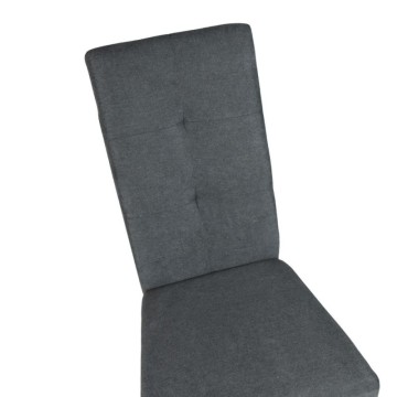 Chaise Eric en bois et tissu gris - Toscohome