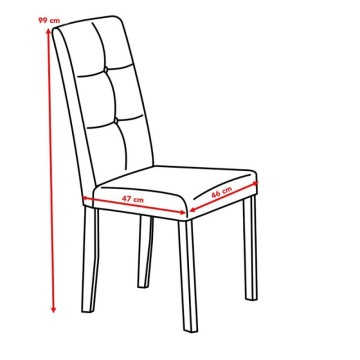 Chaise Eric en bois et tissu gris - Toscohome