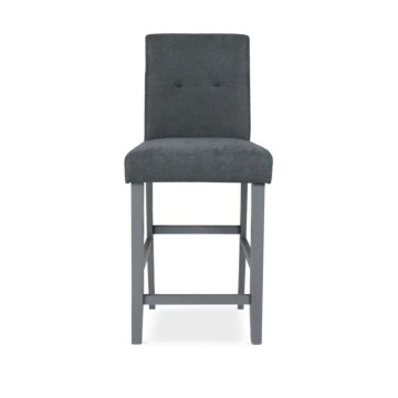 Tabouret en bois Alex avec tissu gris | Toscohome