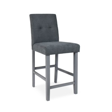 Tabouret en bois Alex avec tissu gris | Toscohome