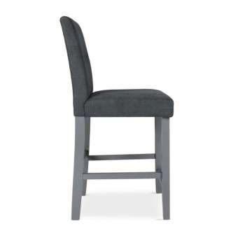 Tabouret en bois Alex avec tissu gris | Toscohome