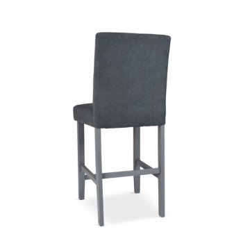 Tabouret en bois Alex avec tissu gris | Toscohome