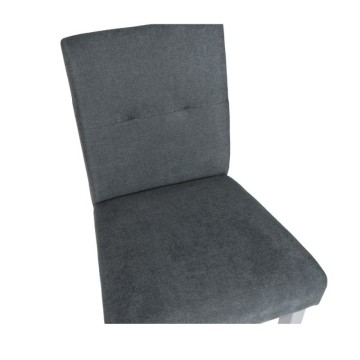 Tabouret en bois Alex avec tissu gris | Toscohome