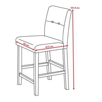 Tabouret en bois Alex avec tissu gris | Toscohome