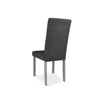 Chaise tapissée Verty, bois et tissu gris - Toscohome