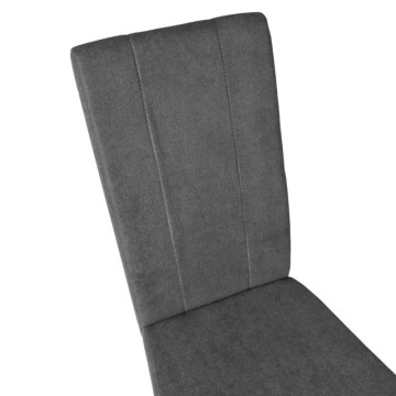 Chaise tapissée Verty, bois et tissu gris - Toscohome