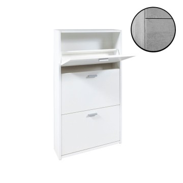 Armoire à chaussures étroite 3 portes en béton 63x16.5x111