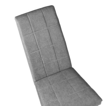 Chaise capitonnée blanche et grise - Tomy | Toscohome