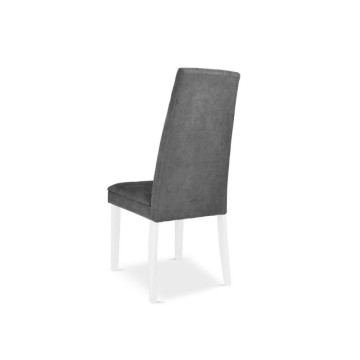 Chaise capitonnée blanche et grise - Tomy | Toscohome