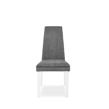 Chaise capitonnée blanche et grise - Tomy | Toscohome