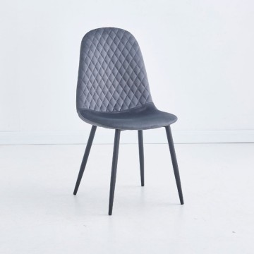 Chaise Bretta avec dossier matelassé en velours gris