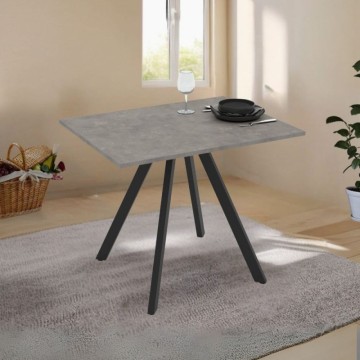 Table fixe chêne et pieds noirs 90x70 cm - Olli | Toscohome
