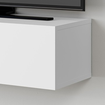 Meuble TV mural blanc Francy avec portes abattantes