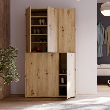 Armoire polyvalente 6 portes 109x35x192 chêne couleur Medea