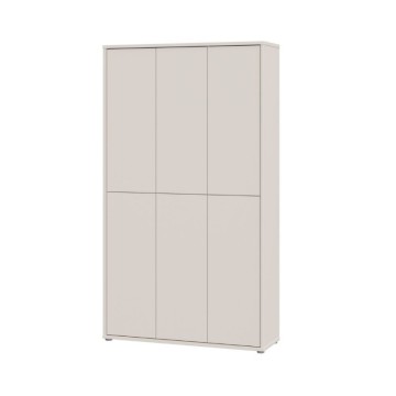 Armoire polyvalente 6 portes 109x35x192 coloris cachemire Medea