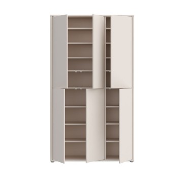 Armoire polyvalente 6 portes 109x35x192 coloris cachemire Medea