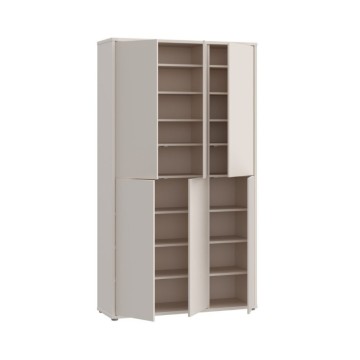 Armoire polyvalente 6 portes 109x35x192 coloris cachemire Medea