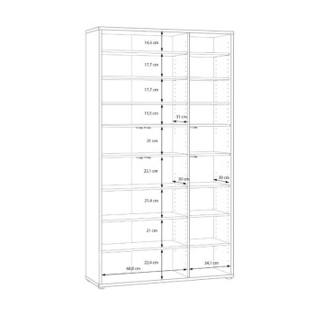 Armoire polyvalente 6 portes 109x35x192 coloris cachemire Medea
