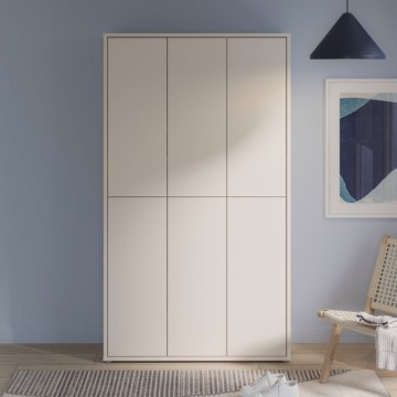 Armoire polyvalente 6 portes 109x35x192 coloris cachemire Medea