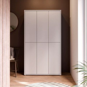 Armoire polyvalente 6 portes 109x35x192 gris clair Medea