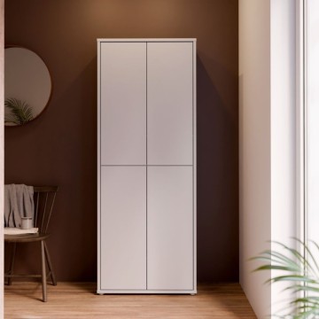 Armoire polyvalente 4 portes 74,5x35x192 gris clair Medea