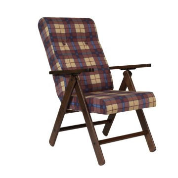 Fauteuil réglable Roma tissu à carreaux bordeaux