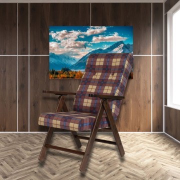 Fauteuil réglable Roma tissu à carreaux bordeaux