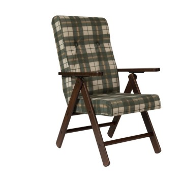 Fauteuil réglable Roma tissu à carreaux vert