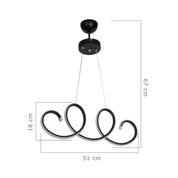 Afra LED lampe suspendue forme spirale noir MDL4441