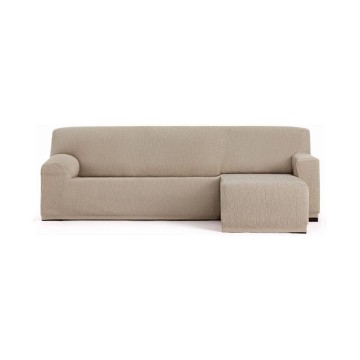 Troya housse de canapé élastique péninsule droite beige accoudoir court 250/310