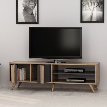 Meuble TV Rilla 150 en noyer anthracite