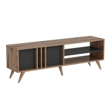 Meuble TV Rilla 150 en noyer anthracite