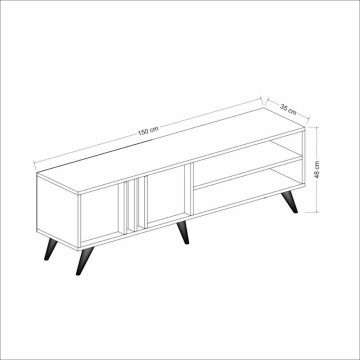 Meuble TV Rilla 150 en noyer anthracite