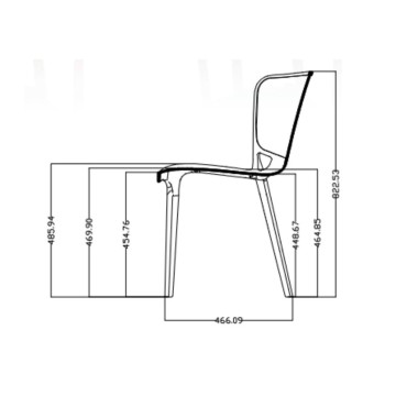Chaise Logan en polypropylène jaune moutarde avec dossier enveloppant perforé