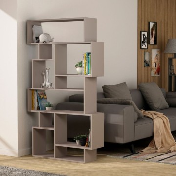 Bibliothèque horizontale double face gris tourterelle Karmato