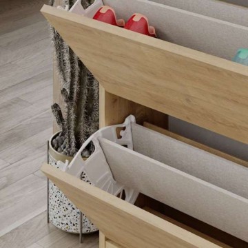Meuble à chaussures SHC540OAK quatre portes battantes chêne