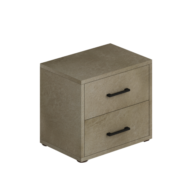 Table de nuit 2 tiroirs 52x36x43H argile Table de nuit 2 tiroirs 52x36x43H argile